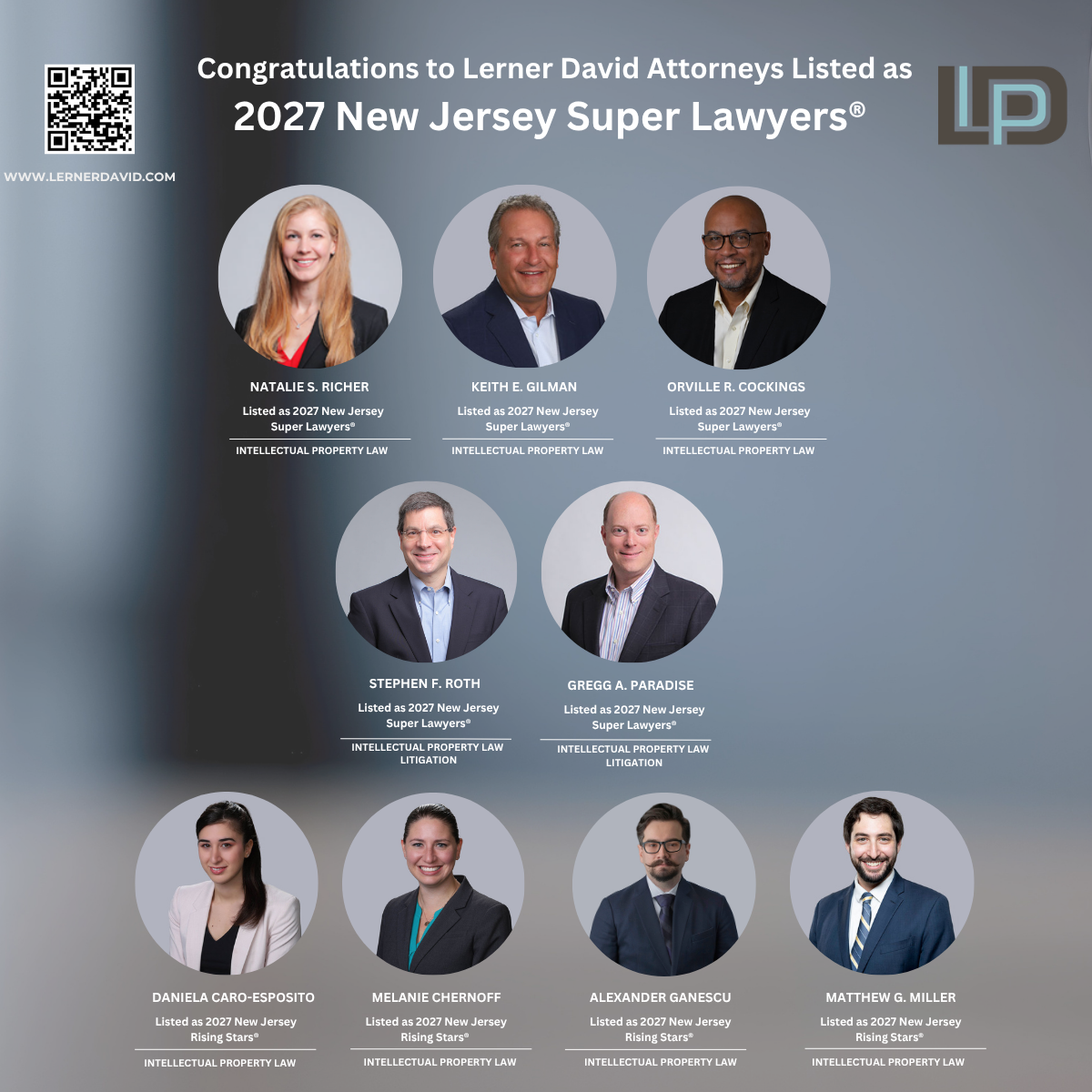 Lerner David Attorneys Selected to the 2027 New Jersey Super Lawyers®