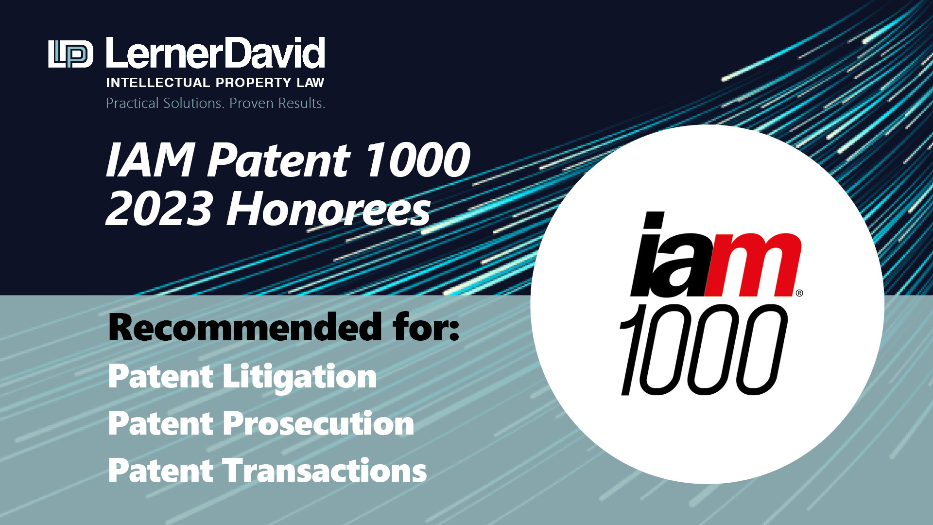 Lerner David Recognized by IAM Patent 1000: The World’s Leading Patent Professionals 2023